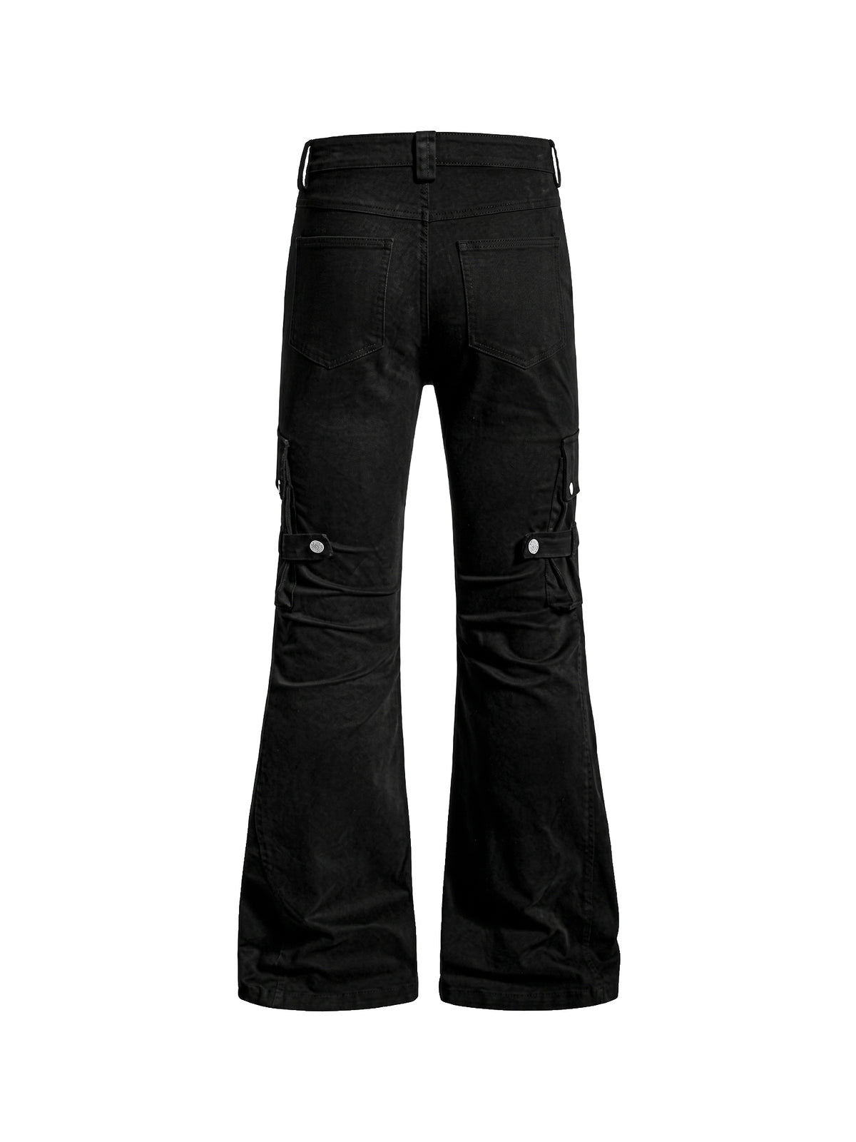 Buttoned Micro-Flare Cargo Pants