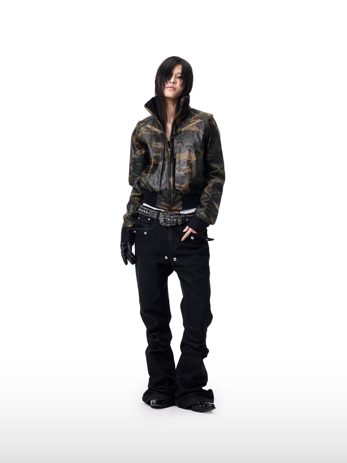 High Street Flared Black Jeans