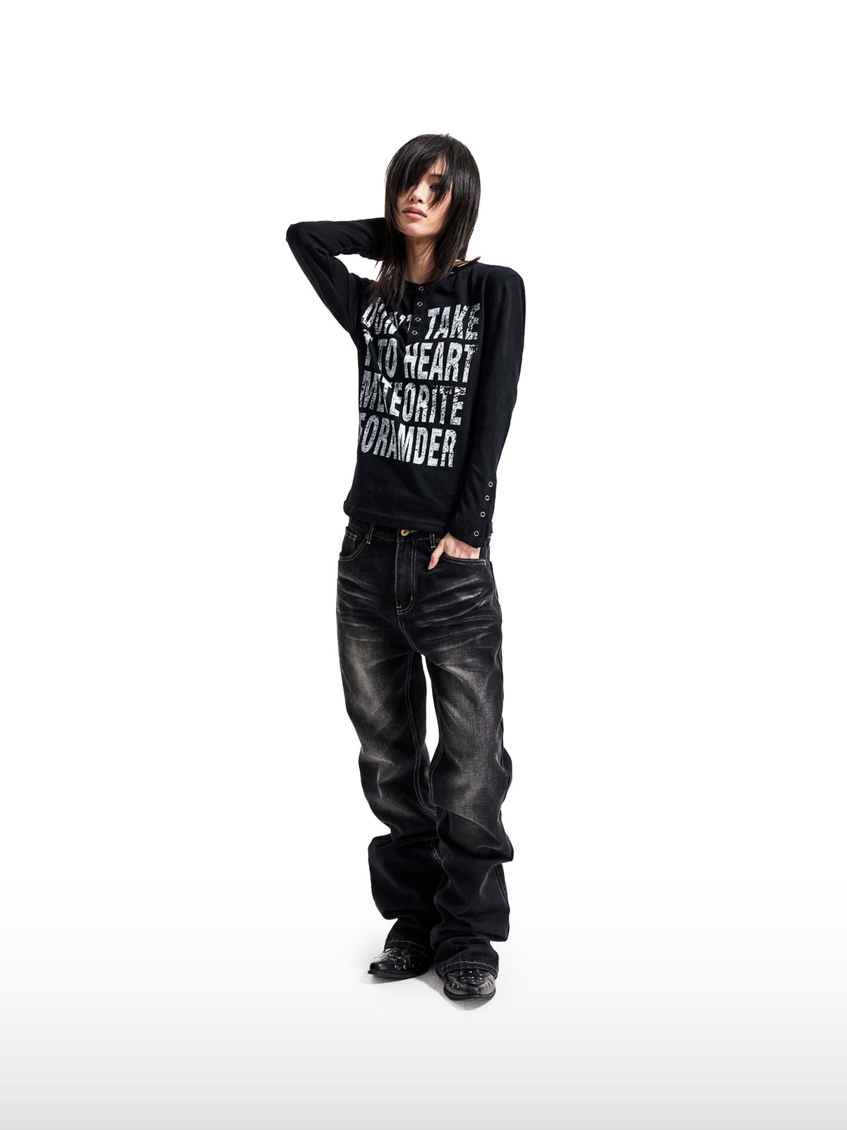 Sleek Black Flare Jeans