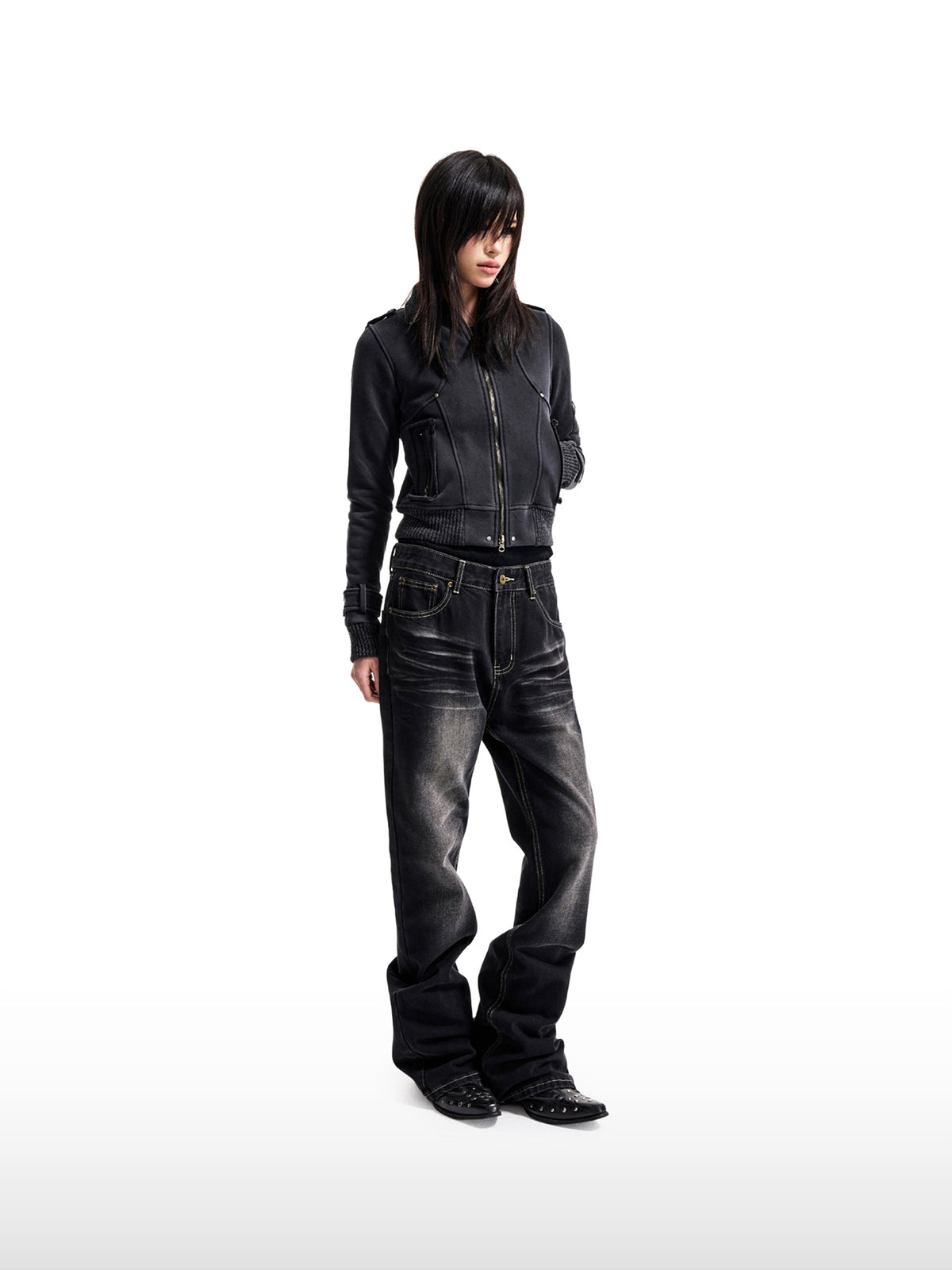 Sleek Black Flare Jeans
