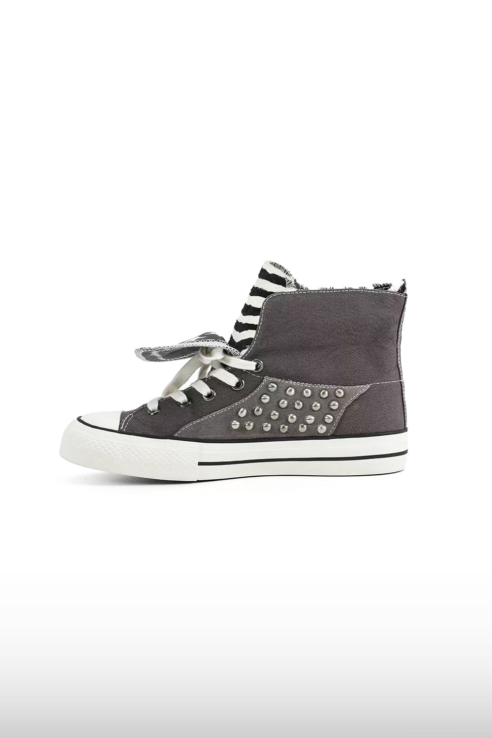 Studded Zebra High-Top Sneakers