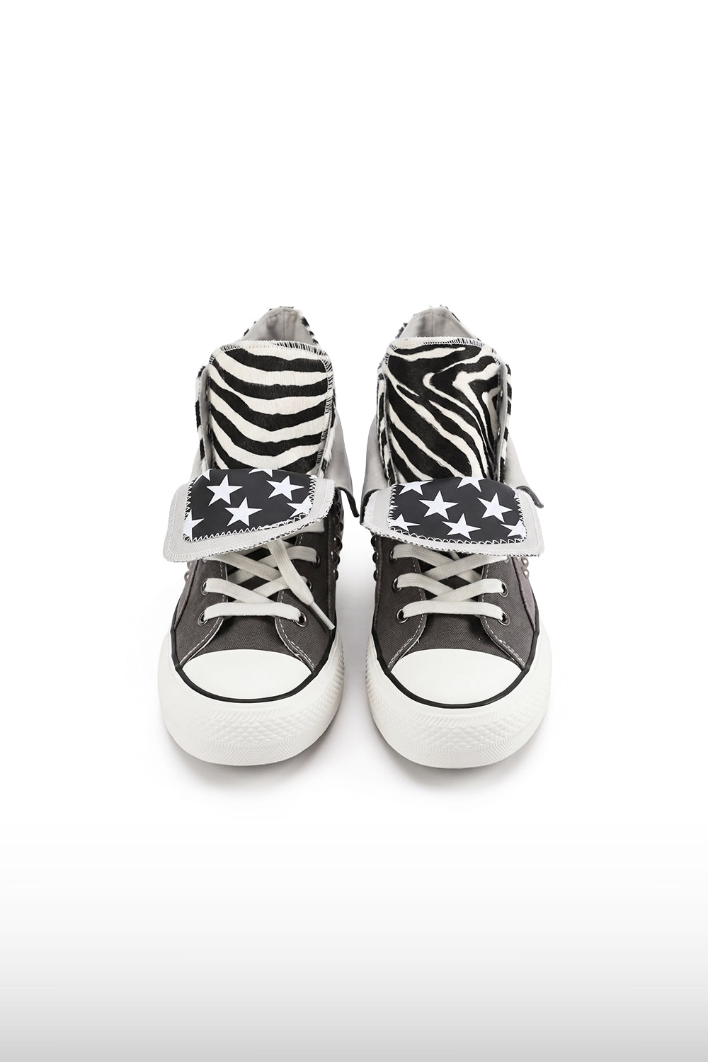 Studded Zebra High-Top Sneakers
