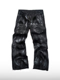 Black Embroidered Flare Jeans