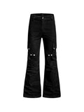 Buttoned Micro-Flare Cargo Pants