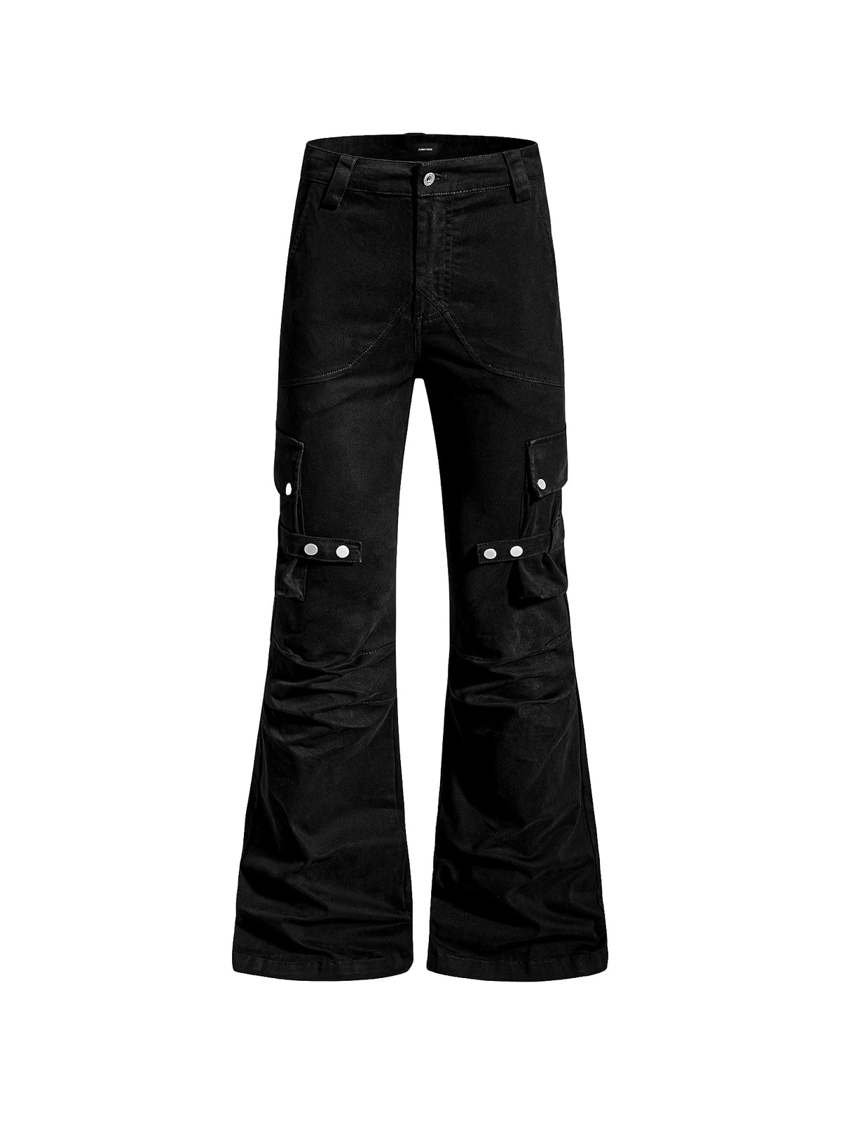 Buttoned Micro-Flare Cargo Pants