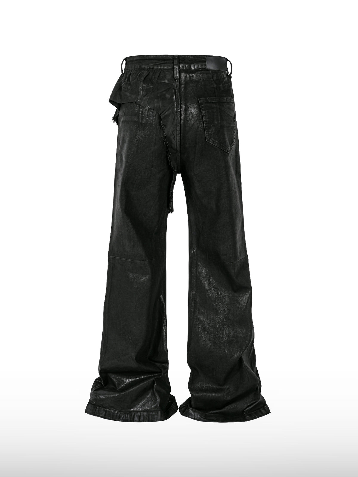 Coated Black Wide-Leg Jeans