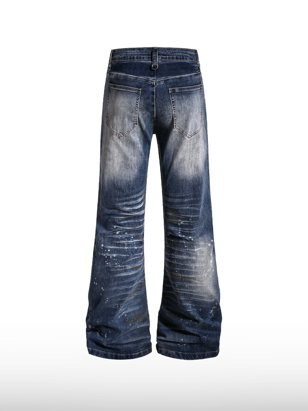 Distressed Washed Straight Denim