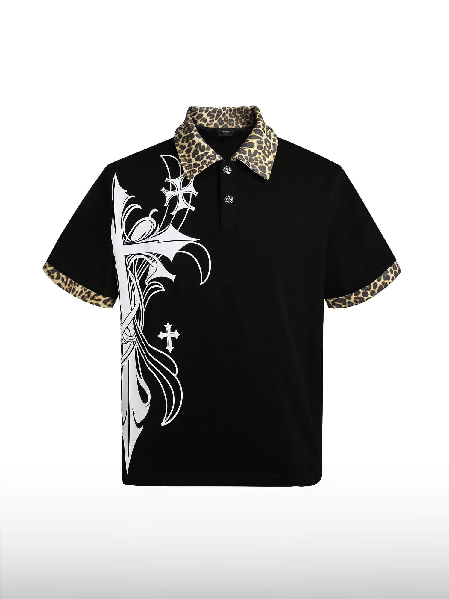 Gothic Cross Leopard Polo