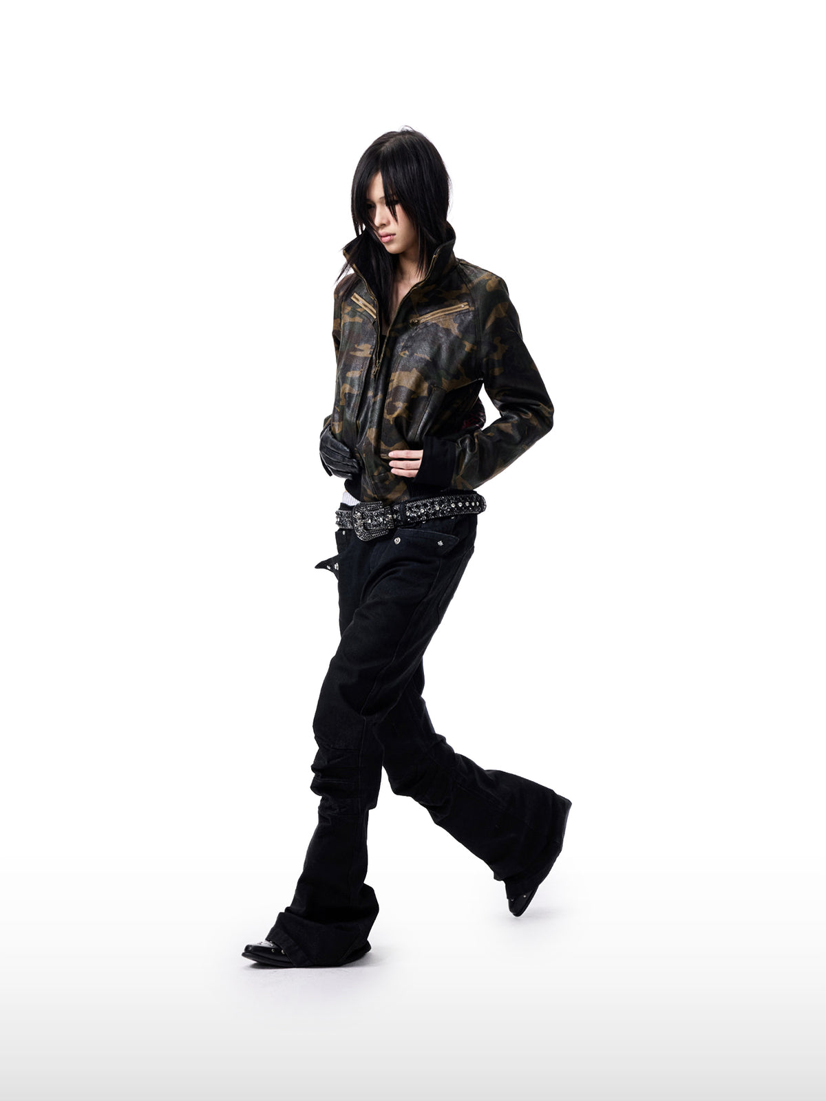 High Street Flared Black Jeans