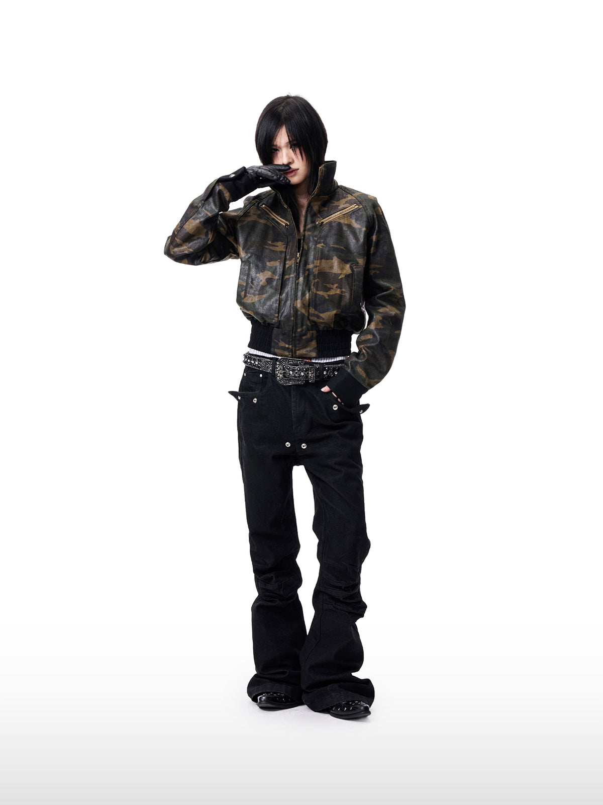 High Street Flared Black Jeans
