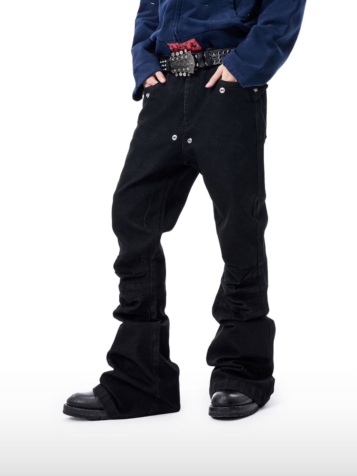 High Street Flared Black Jeans