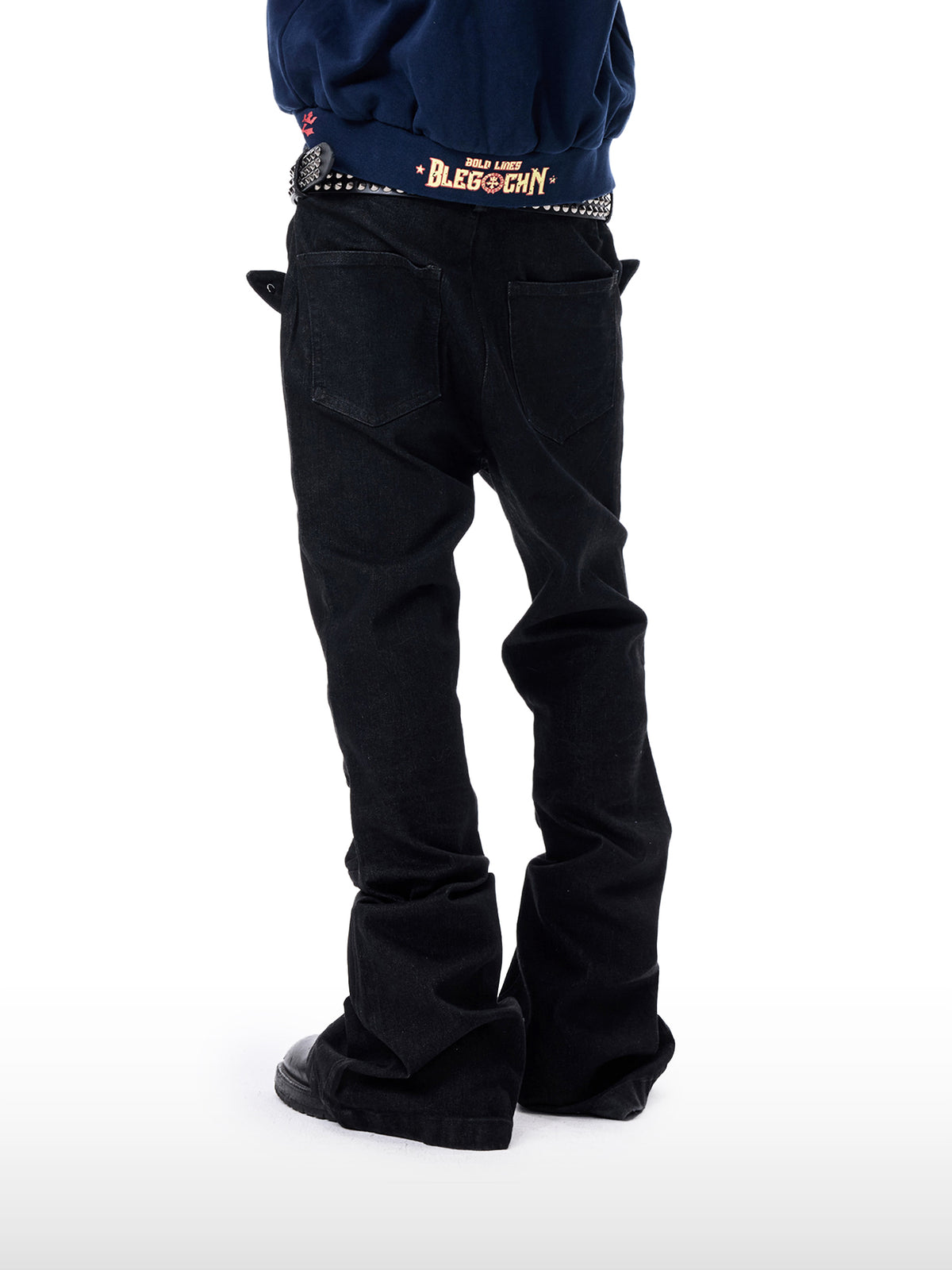 High Street Flared Black Jeans