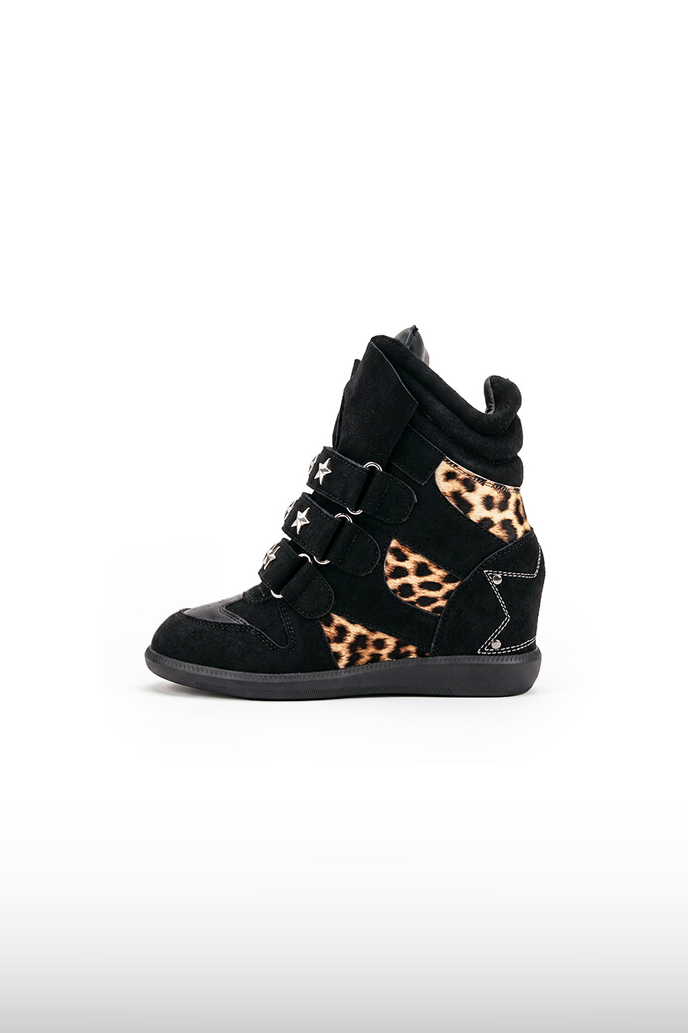 Leopard Star Wedge Sneakers