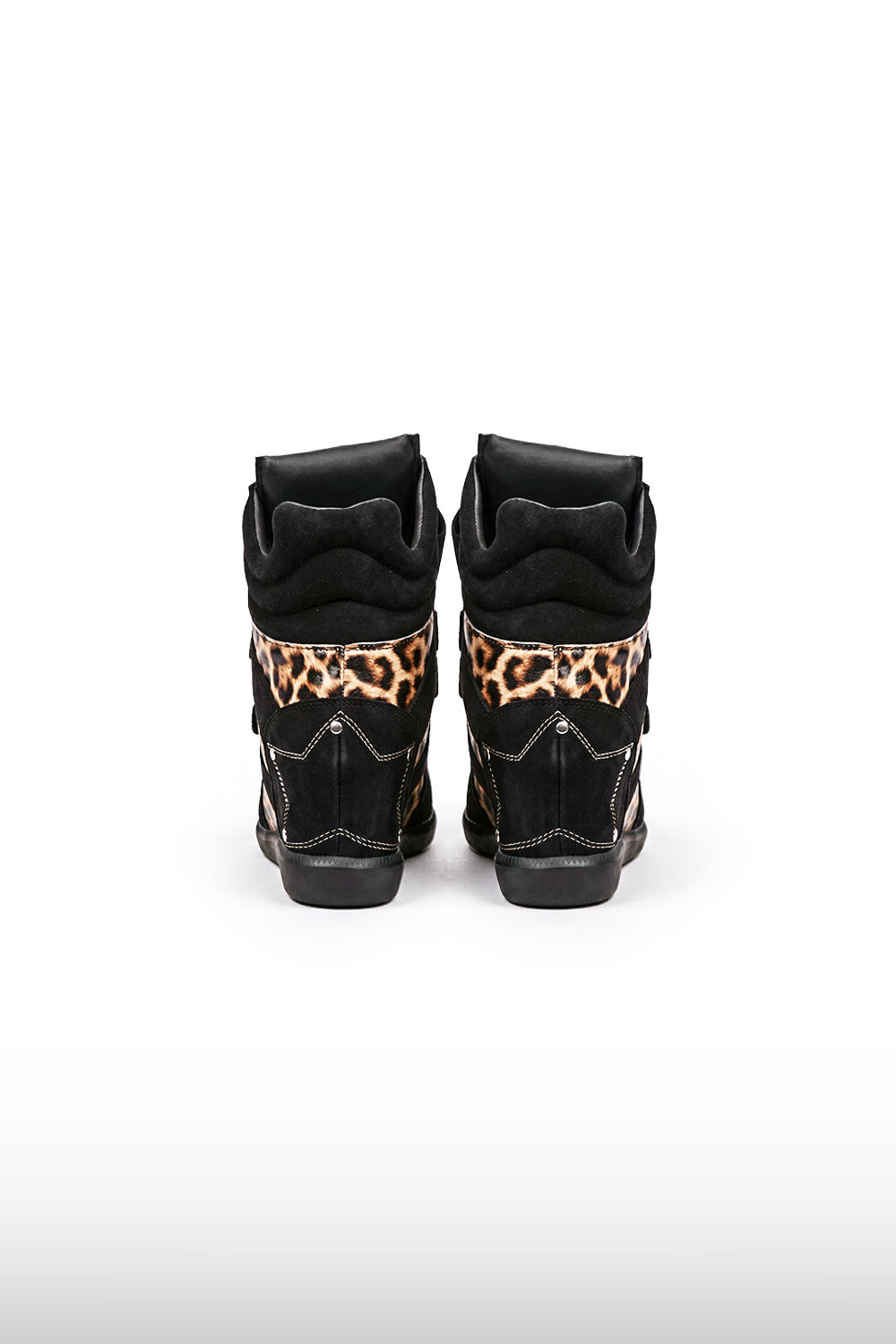 Leopard Star Wedge Sneakers
