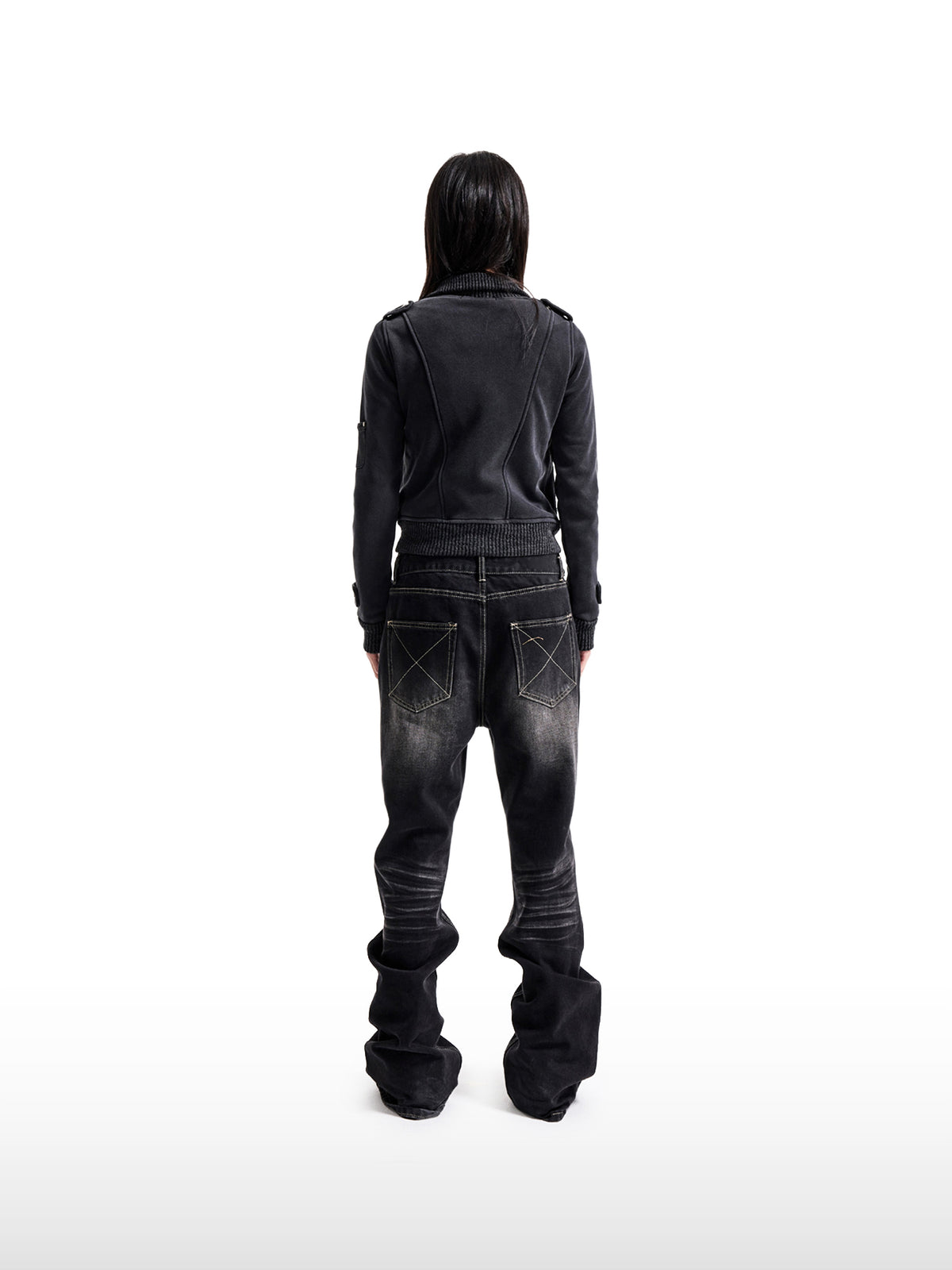 Sleek Black Flare Jeans
