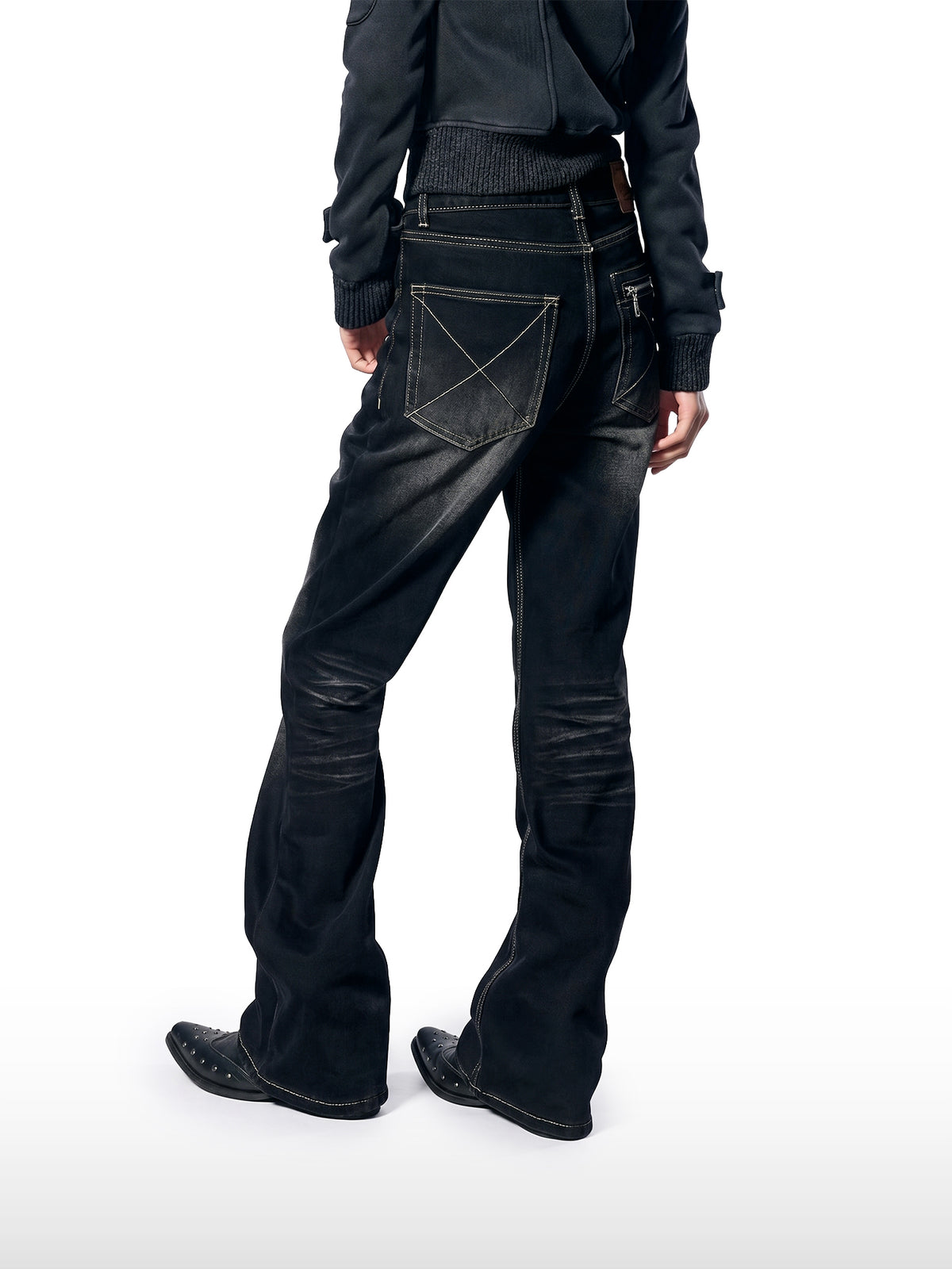 Sleek Black Flare Jeans