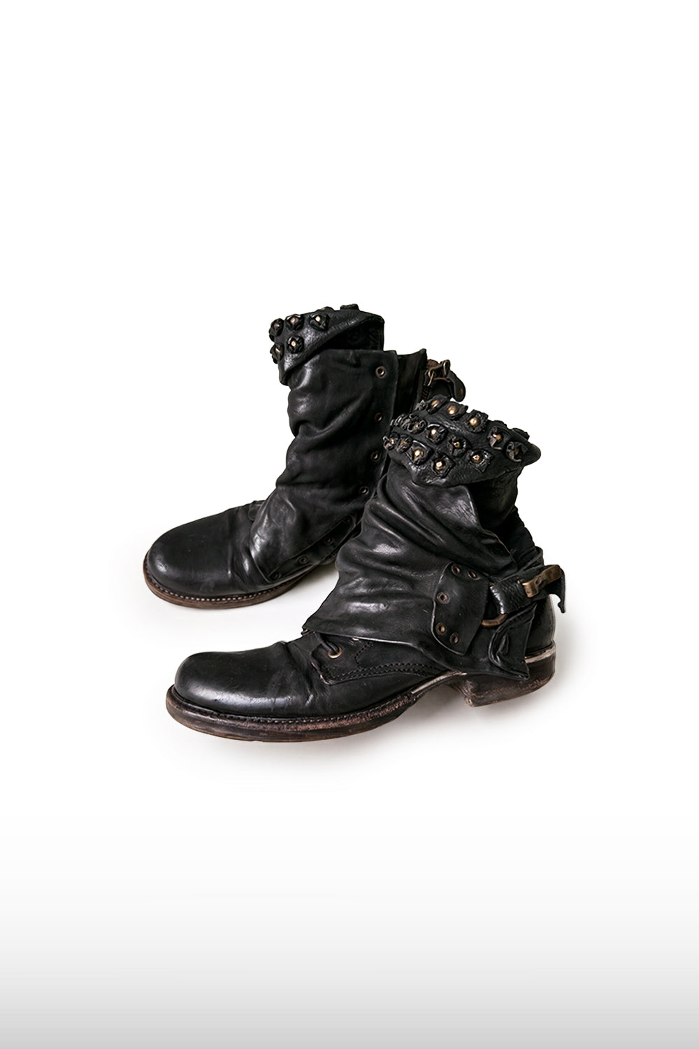 Studded Leather Motorcycle Boots