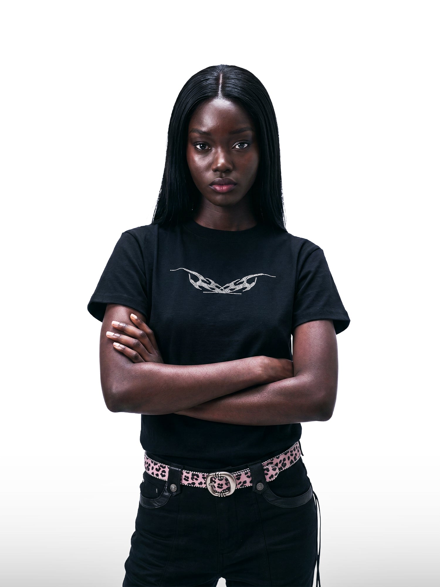 Tribal Rhinestone Slim Tee