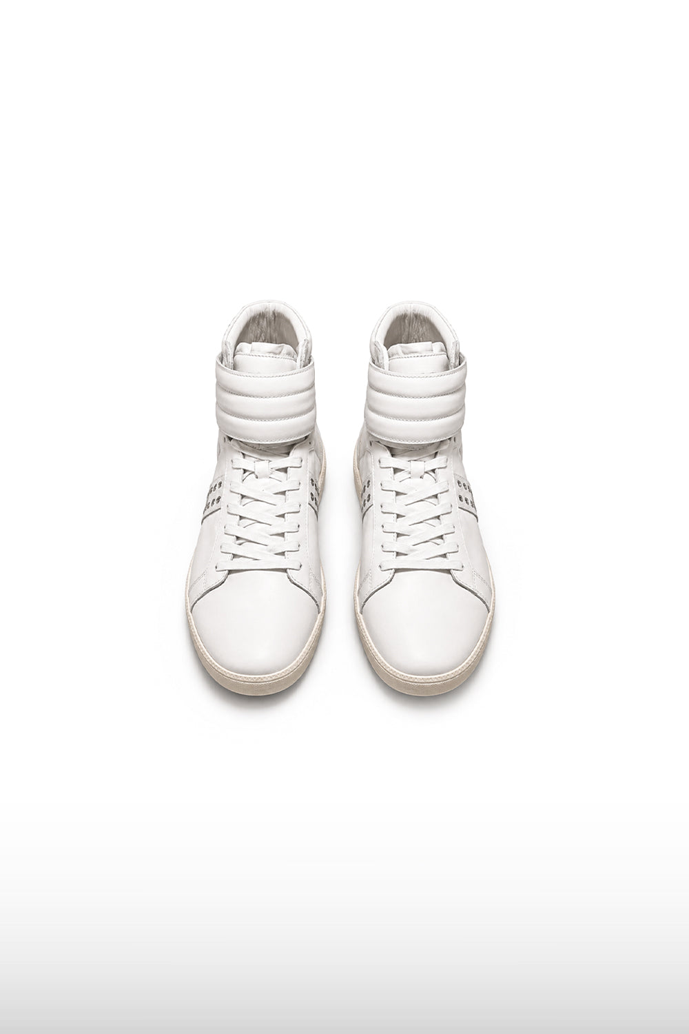 White Leather Strap Sneakers